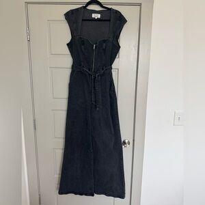 Reformation Black Denim Jumpsuit